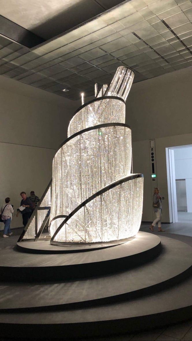 crystal veil — a chandelier that thinks it is a mountain. by Din Tanovic, Stockholm photo blog