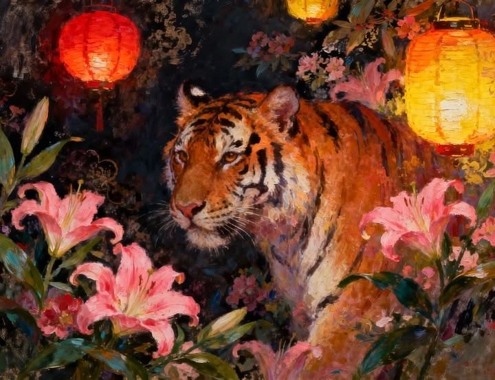 lantern tiger — painting glow — lanterns and lilies by Din Tanovic, Stockholm photo blog
