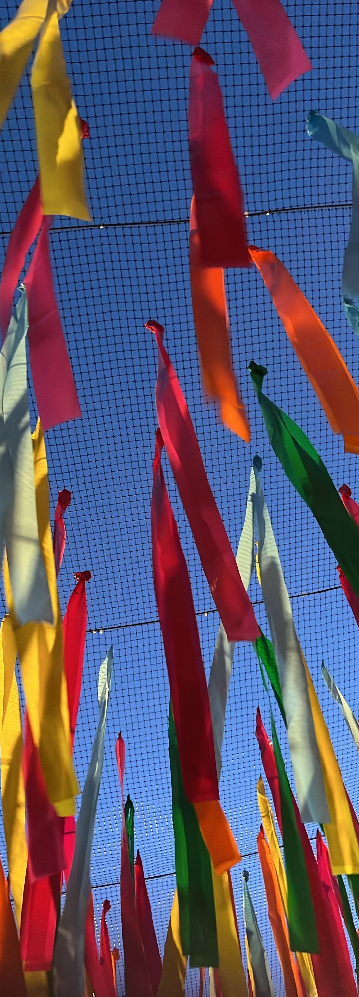 ribbons in the wind — colored ribbons, blue sky above by Din Tanovic, Stockholm photo blog