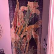 bead curtain — pink room, painted lilies