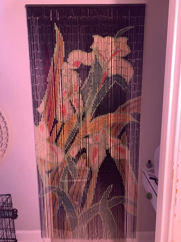 bead curtain — pink room, painted lilies by Din Tanovic, Stockholm photo blog