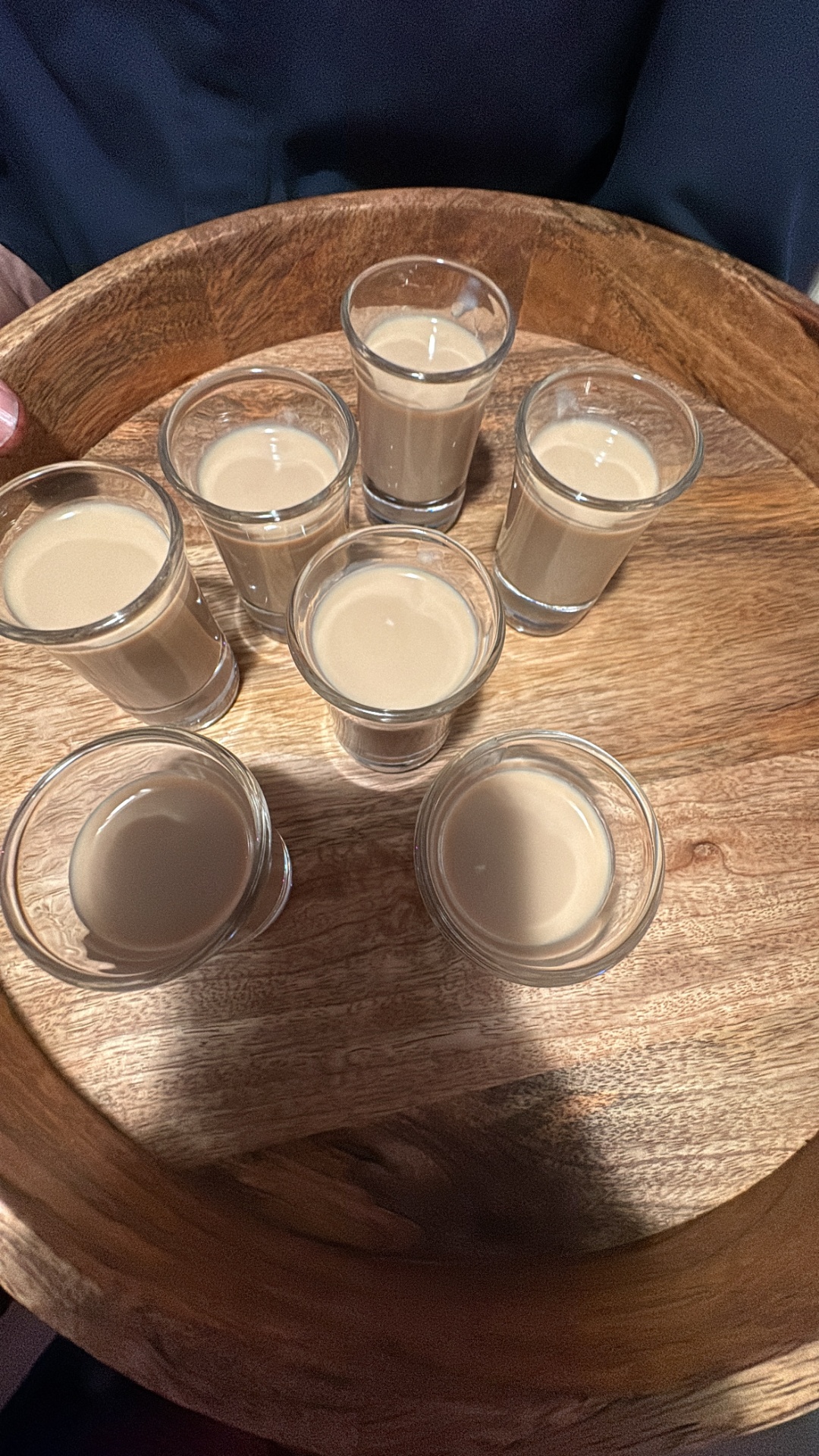 a round on the tray